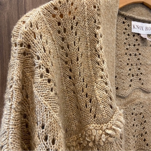 Knox Rose Camel Fringe Open Front Long Cardigan XXL - Picture 4 of 10